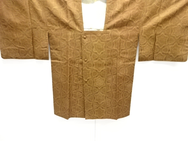 JAPANESE KIMONO / MICHIYUKI COAT / SILK / WOVEN ABSTRACT PATTERN